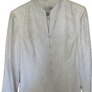 Adrianna Papell Ivory Embroidered Blazer